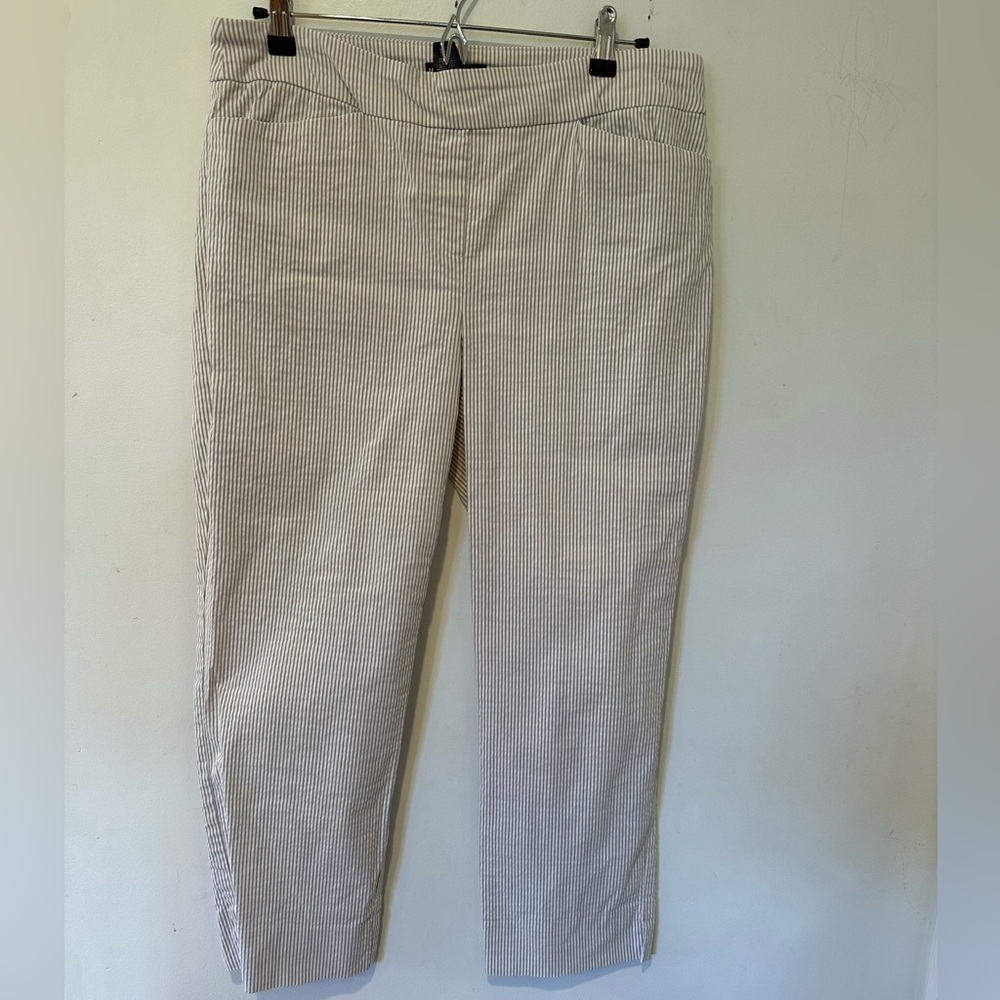 Hilary Radley Beige Striped Trousers
